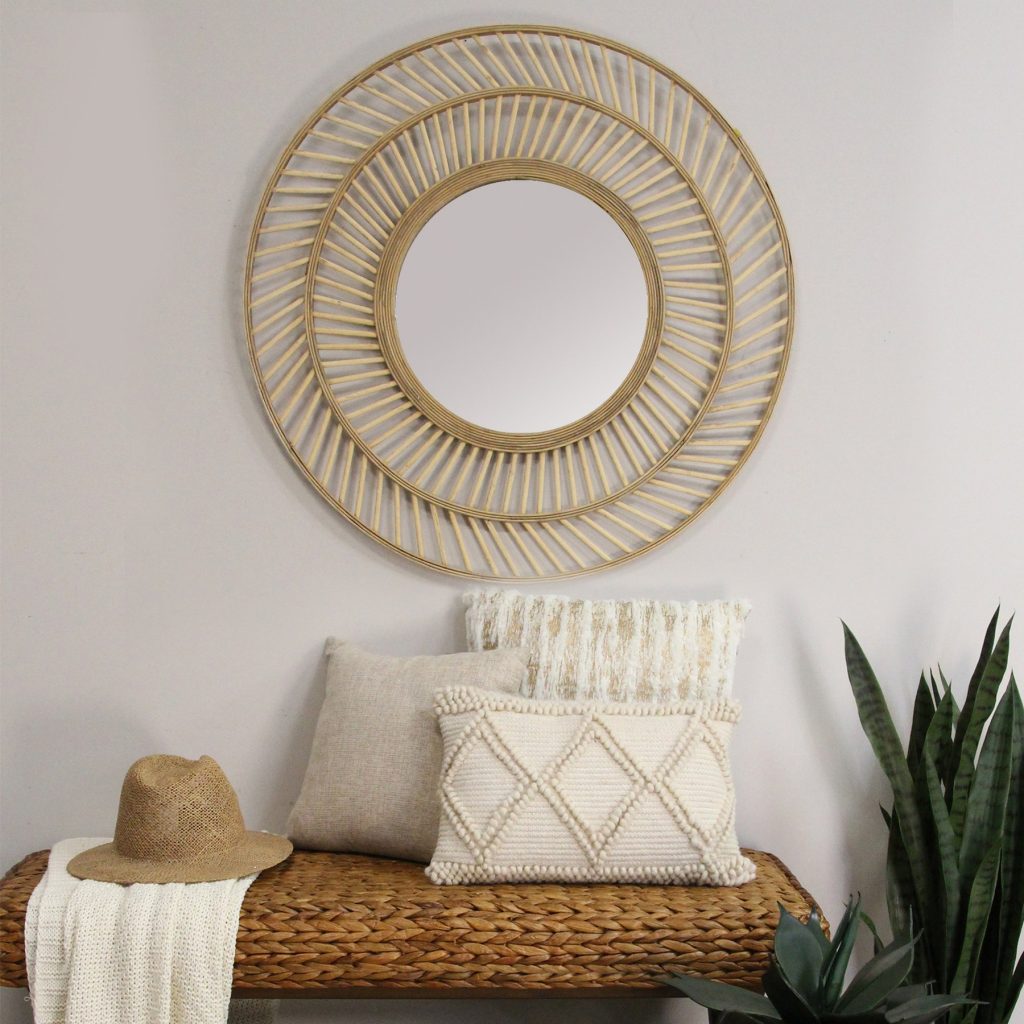 Rattan mirror manufacturer with wholesale price, factory supply rattan ...